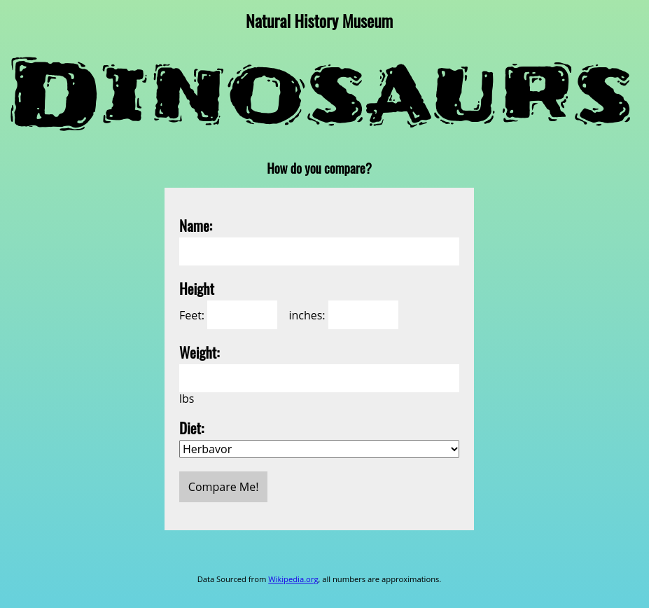 Dinosaurs Introduction Screen:inline