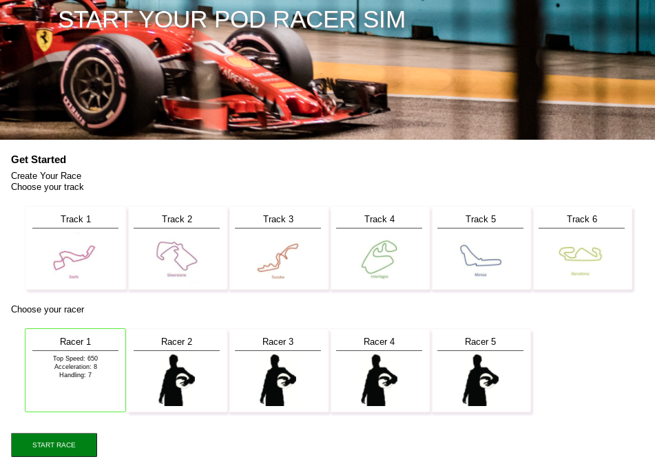 Race Selection Screen:inline
